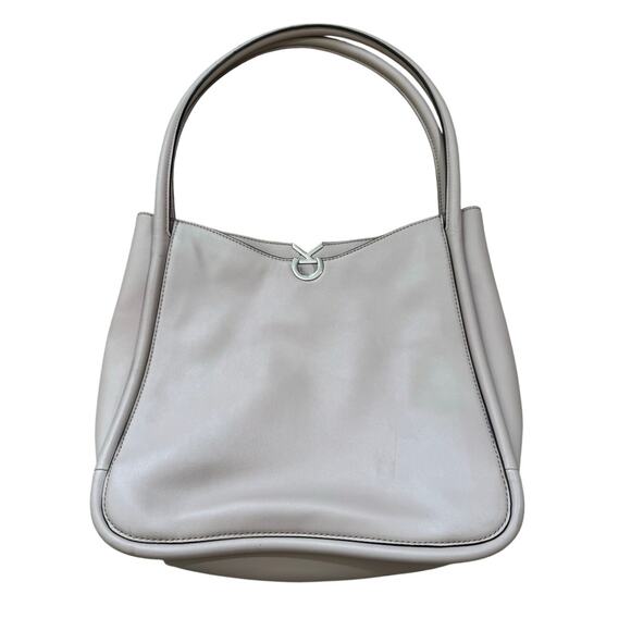 Calvin Klein Handbags - Calvin Klein Taupe Beige Leather CK Logo Shoulder Hobo Bag Purse